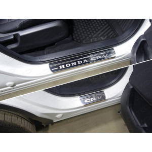 Накладки на пороги (лист зеркальный надпись Honda CR-V) 4шт Honda CR-V 2017-
