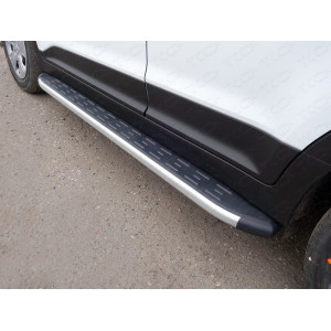 Пороги алюминиевые с пластиковой накладкой 1720 мм Hyundai Creta 2016-