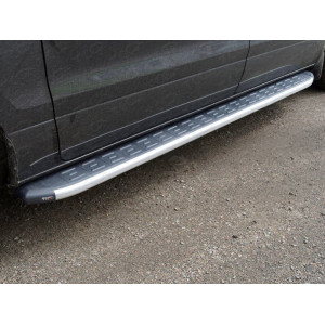 Пороги алюминиевые с пластиковой накладкой 2220 мм Hyundai H1 2013-2018