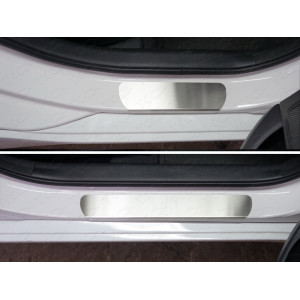 Накладки на пороги (лист шлифованный) Hyundai i40 2011-2018