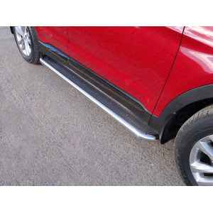 Пороги с площадкой (нерж. лист) 60,3 мм Hyundai Santa Fe (TM) 2018-