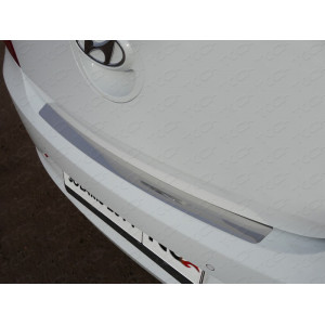 Накладка на задний бампер (лист зеркальный) (только хетчбэк) Hyundai Solaris (седан/хетчбэк) 2014-2017