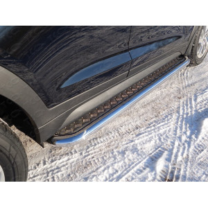 Пороги с площадкой 60,3 мм Hyundai Tucson 2015-2018