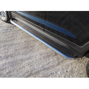 Пороги с площадкой (нерж. лист) 60,3 мм Hyundai Tucson 2015-2018