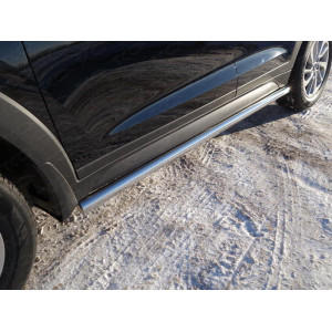 Пороги алюминиевые с пластиковой накладкой 1720 мм Hyundai Tucson 2018-