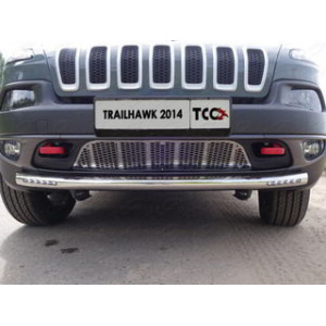 Защита передняя нижняя (с ходовыми огнями) 60,3 мм Jeep Cherokee (Trailhawk) 2014-